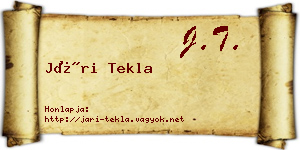 Jári Tekla névjegykártya
